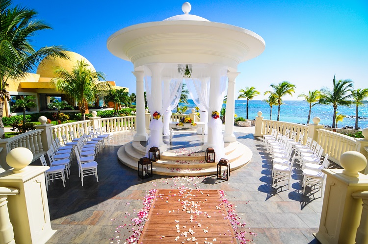 Wedding ceremony setup at Barcelo Maya Riviera - Adults Only in Mexico