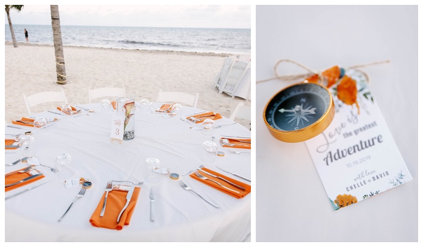 beach wedding reception