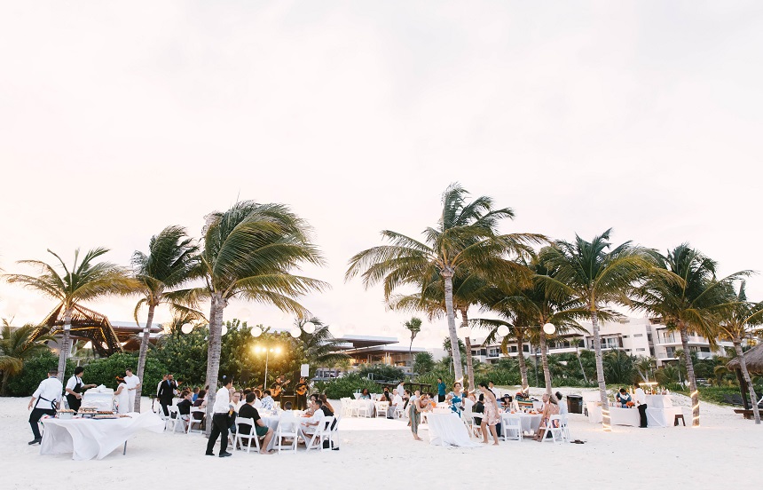 beach wedding reception