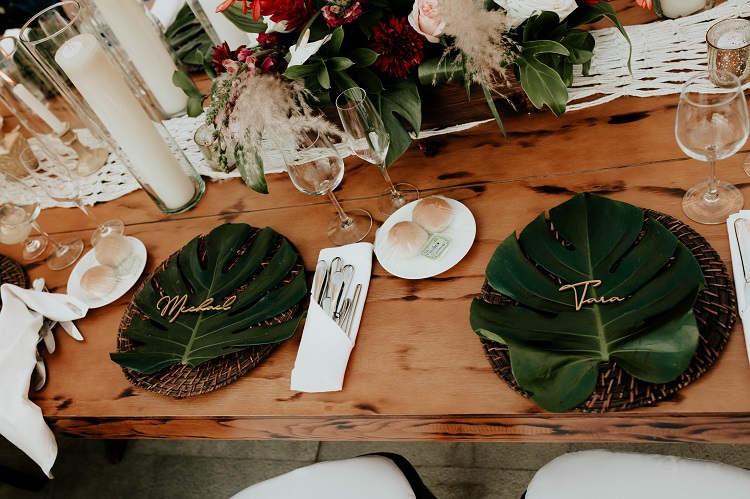 destination wedding reception table setting