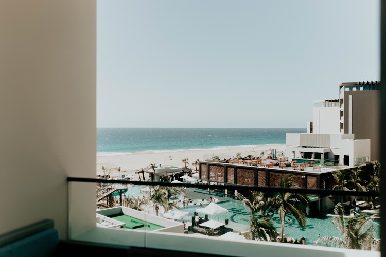 view of ocean from balcony