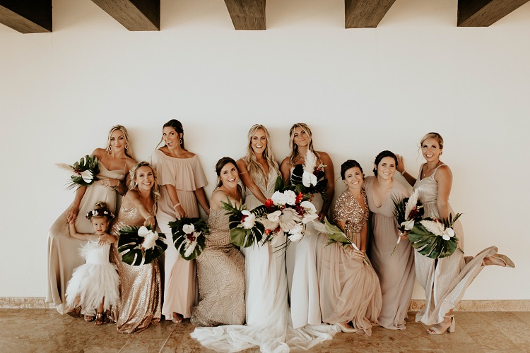 bridesmaids wedding portrait