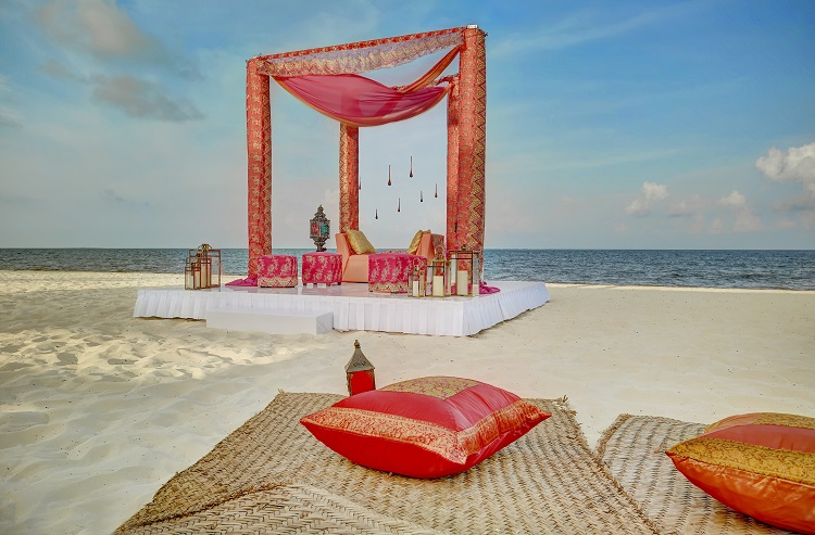 South Asian beach wedding ceremony