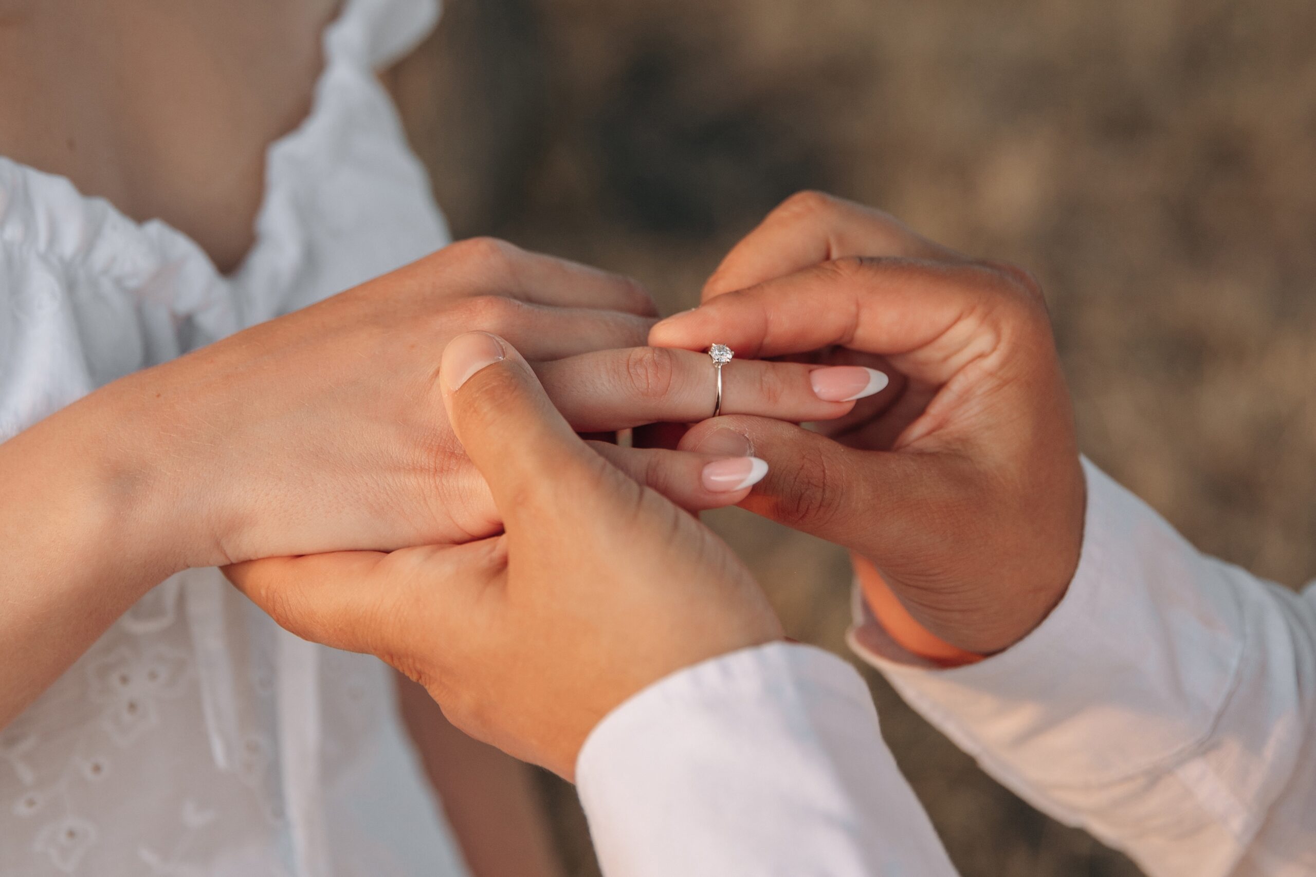 Couple getting engaged