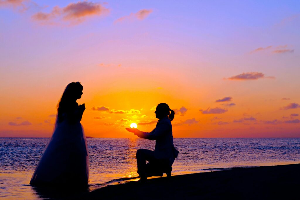 romantic beach proposal