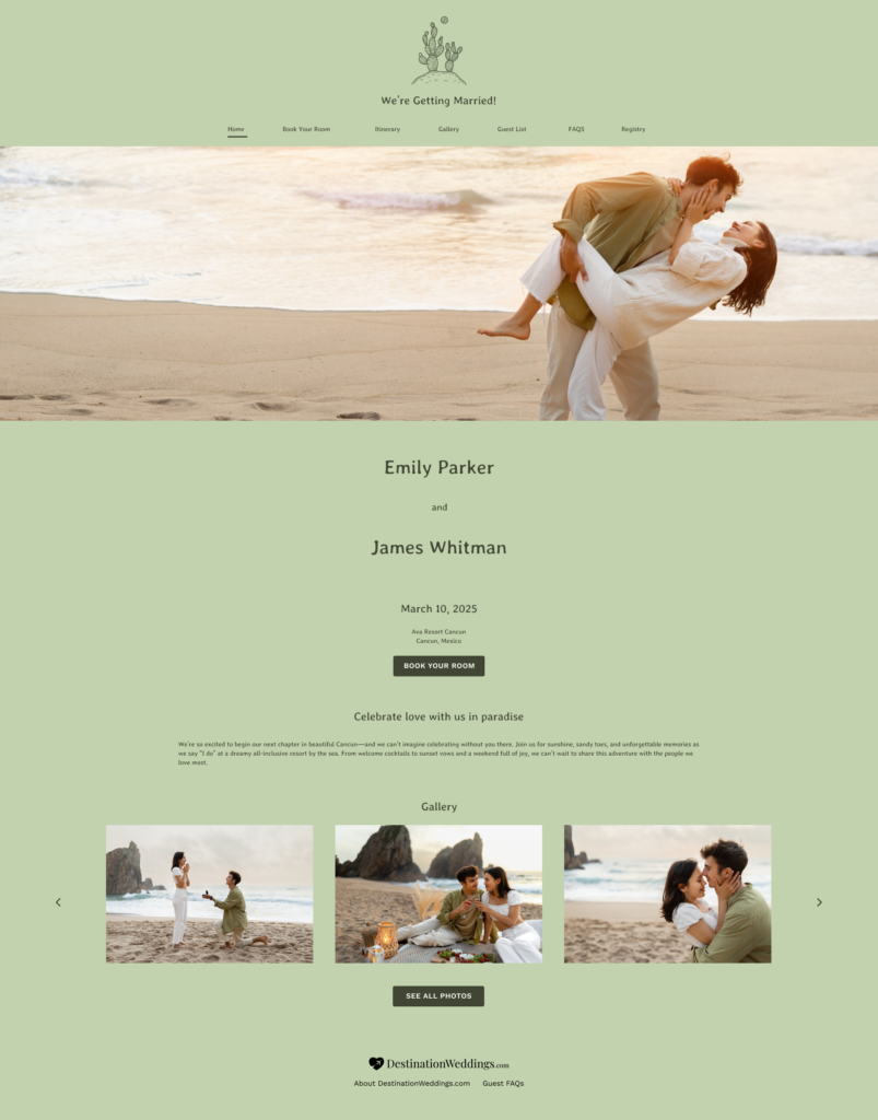 rustic wedding website