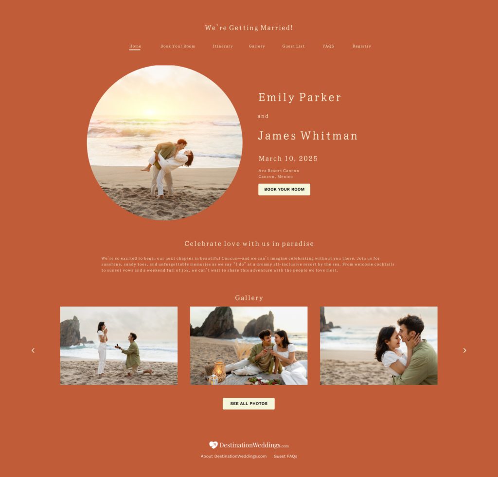 modern wedding website