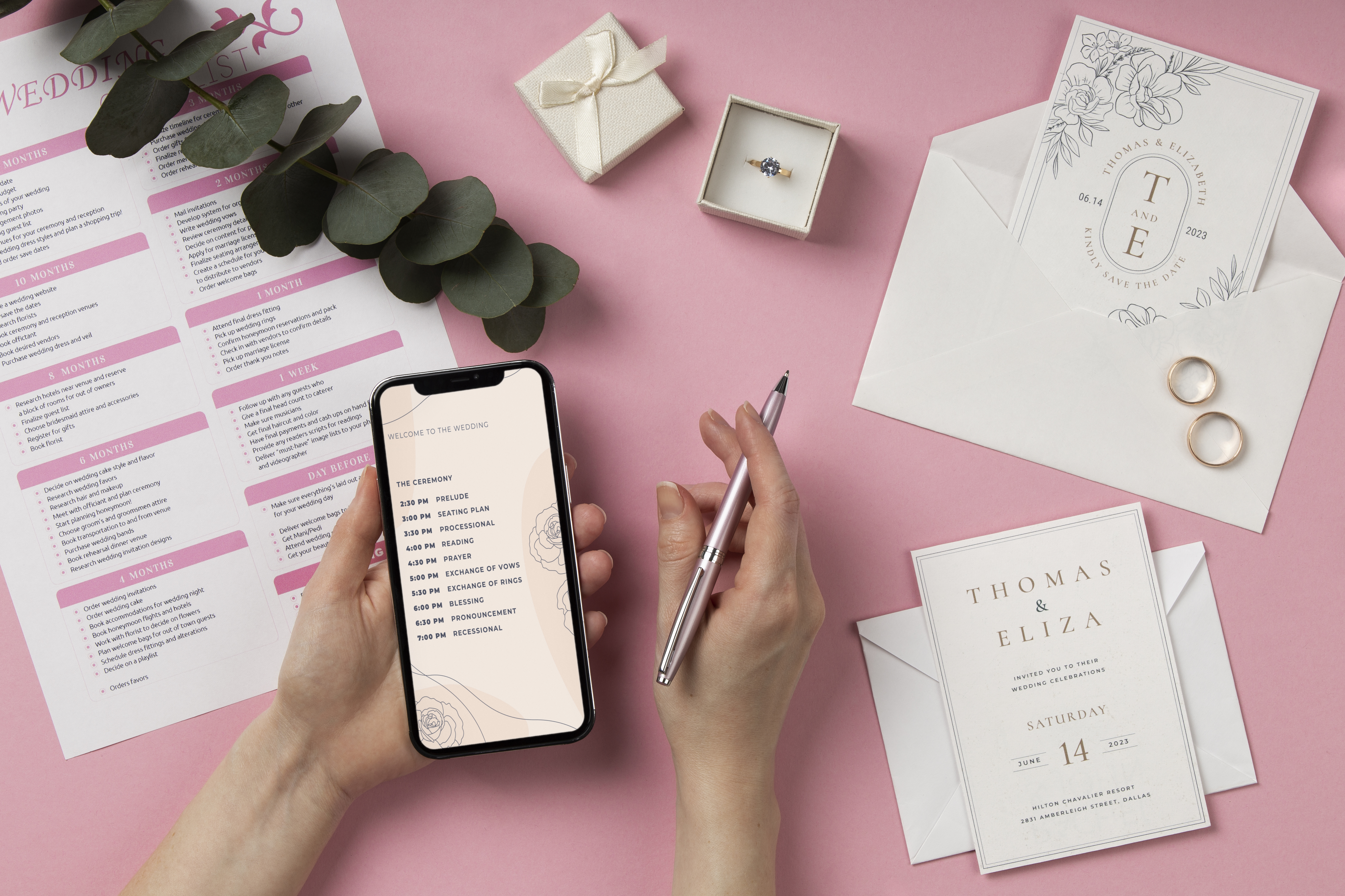 Destination wedding booking paperwork