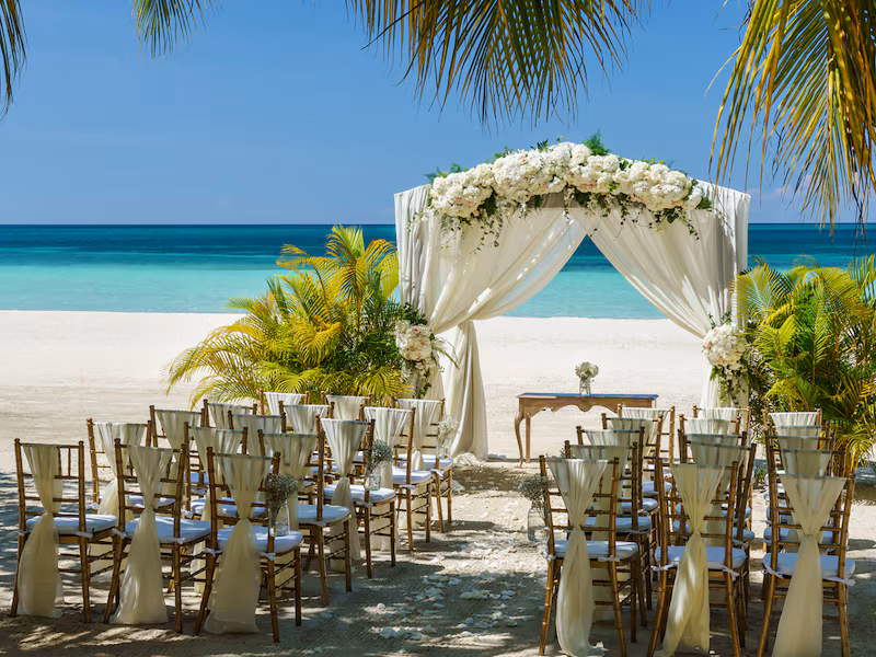 Couples Swept Away beach gazebo wedding venue